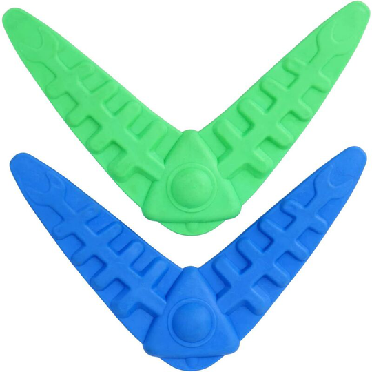 2pcs Rubber Dog Boomerang Outdoor Dog Training Toy Light Exercise Puppy Chew Flyer