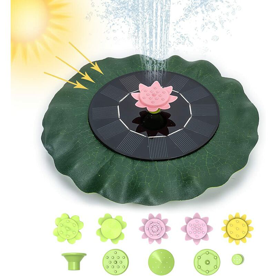 Solar Powered Lotus Fountain, Classic Solar Powered Fountain Pump , Free Standing Floating Solar Fountain Kit for Bird Bath, Pond, Pool, Fish Tank,