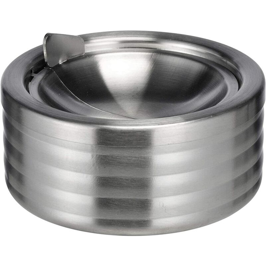 Stainless Steel Ashtray with Lid - Table Ashtray 12 cm - Design Ashtray with Tilting Lid - Foldable Ashtray - Cup Ashtray