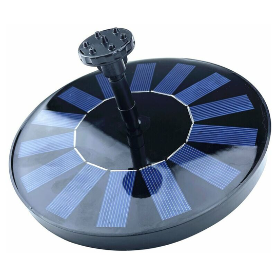 Solar Powered Water Pump 1.7W Solar Panel Water Fountain Birdbath Small Pond Garden Decoration, Black