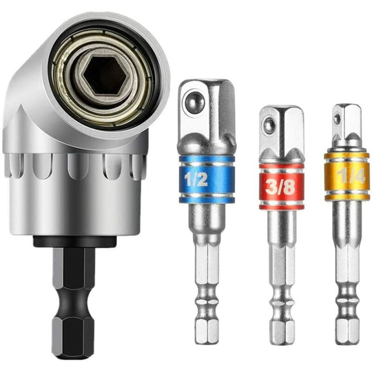 4 pcs Impact Socket Adapter Impact Driver Socket Adapter/Extension Bar Set High Speed Nut Driver Tool Kits for Square Socket Turn Power Drill Into