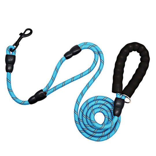 Dog leash, with padded handle and reflective light, suitable for large or medium sized dogs suitable for racing (1.8L blue)