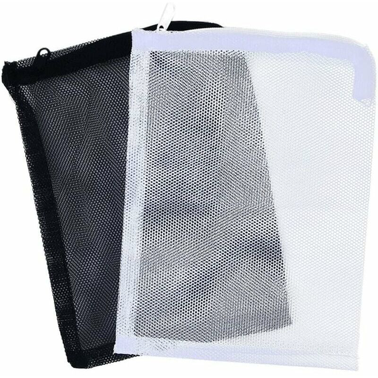 Monly - 10pcs Aquarium Filter Bag, Nylon Net Bag with Drawstring, Fish Tank Net Bag Socks for Aquarium and Pool and Garden, 15 x 20CM (White and