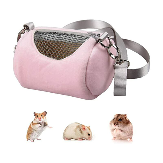 Hamster Carrier Bag Portable Cylinder Warm Outdoor Bag with Adjustable Single Shoulder Strap