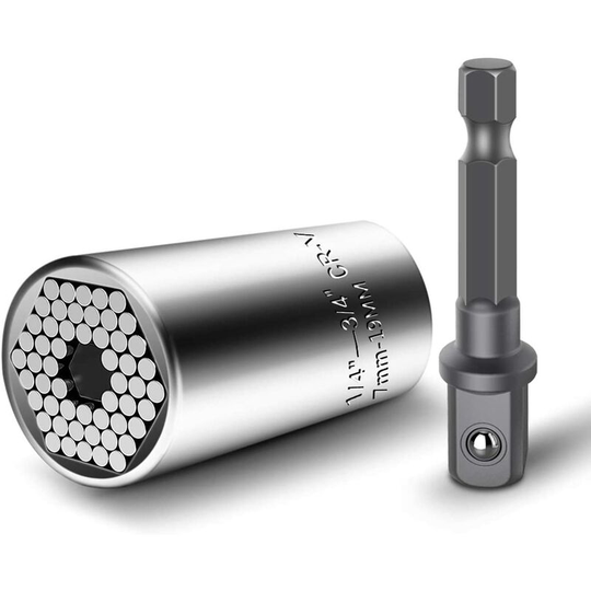 7-19mm Universal Socket 2PCS Universal Ratchet Wrench Multi-Function Socket Set Repair Tool Multi-Function Socket Set Automotive Adapter SOEKAVIA