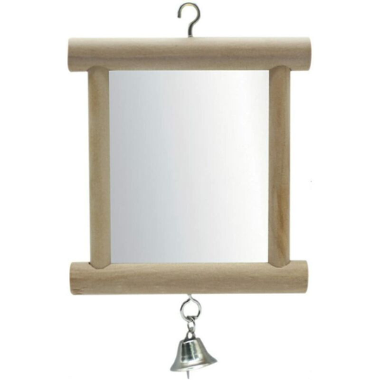 Interactive mirror with bell for parrot - Toy for parrot - Gray of Gabon, parakeets, cockatoos, conures, inseparable