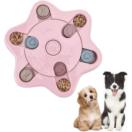 Slow Feeder for Dog Cat, Slow Feeder for Dog Cat, Non-Slip Slow Food Bowl and Fun Puzzle Bowl to Increase Eating Pleasure【Hexagonal,Pink】