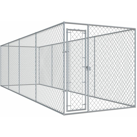 Outdoor Dog Kennel 760x192x185 cm Vidaxl Silver