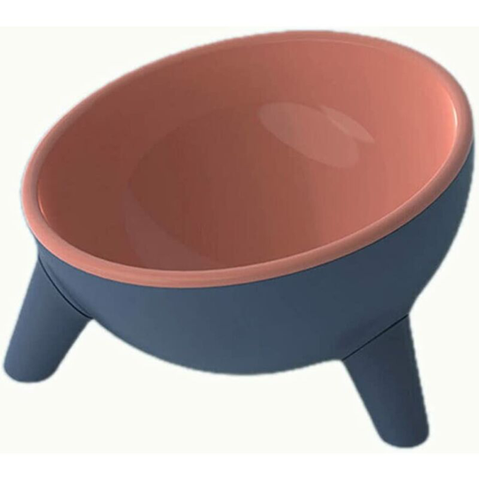 Plastic Dog and Cat Bowl, Raised Tilted Bowl, Non-Return Device, for Cats and Puppy, Red