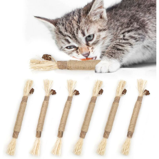 Chew Sticks Cat Toys Natural Cat Teeth Nip Cleaning Teeth Chew Catnip Toys 6 Pcs Thsinde