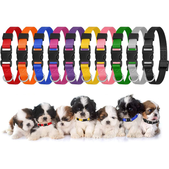 Yorgewd 10 Pack Puppy ID Collars, Push Lock Puppy Litter Collars Adjustable Safety Whelping Puppy ID Collar for New Born Whelp Small Dogs Puppy Cat.