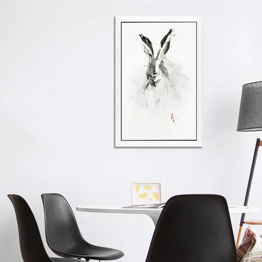 'Mr. Rabbit' by Alexis Marcou - Floater Frame Painting Print on Canvas