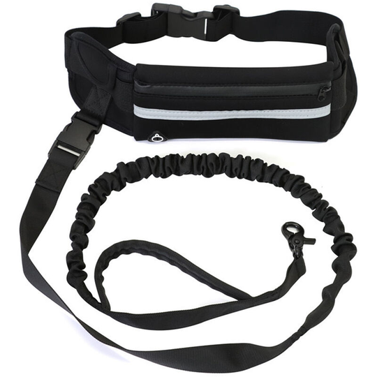 Adjustable Waist Belt Hands Free Dog Leash for Running Training Walking Pet Leash Fanny Pack,model:Black