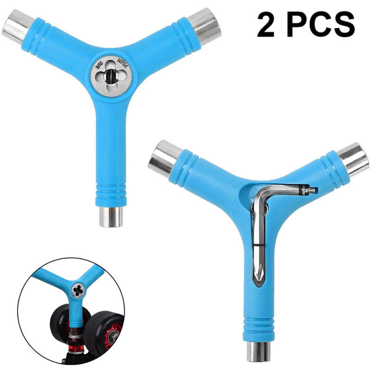 Screwdriver Head and Axle Nut, Universal for Longboard Skateboard and More, blue