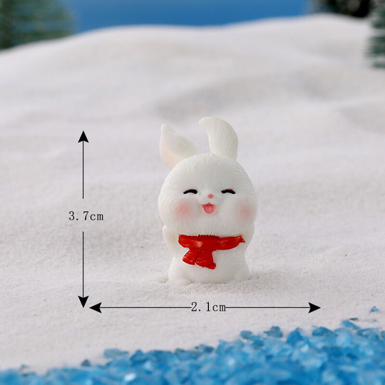 28 pieces of new Christmas ornaments Christmas sleigh rabbit micro landscape snow accessories Christmas resin ornaments vary in size
