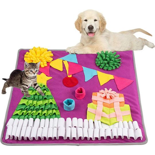 Readcly - Large dog sniff mat (71.1 x 71.1 ), large dog play mat, dog toy, exercise toy, dog training mat 70 x 70