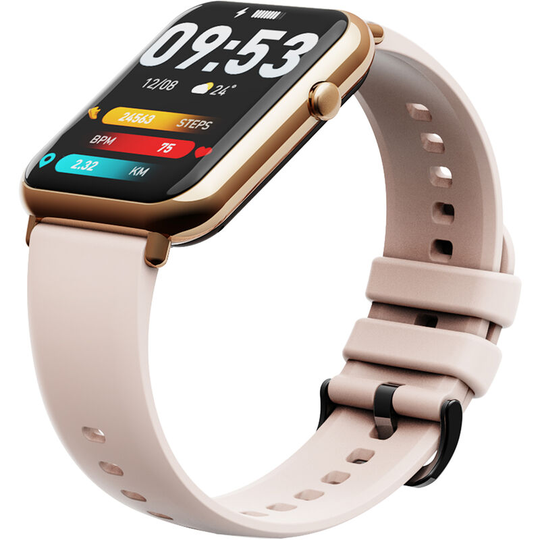 Q19 Pro Smart Sports Bracelet 1.69'' TFT Full-Touch Screen Innovative OS Sleep/Heart Rate/Blood Pressure/Pressure Monitor Family Care, Gold - Gold