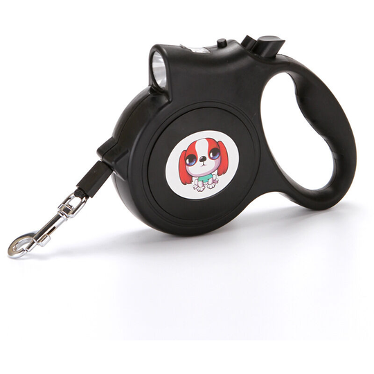 Cord Retractable Leash, Retractable Dog Leash, With Light, Retractable Dog Leash 5m Size Black