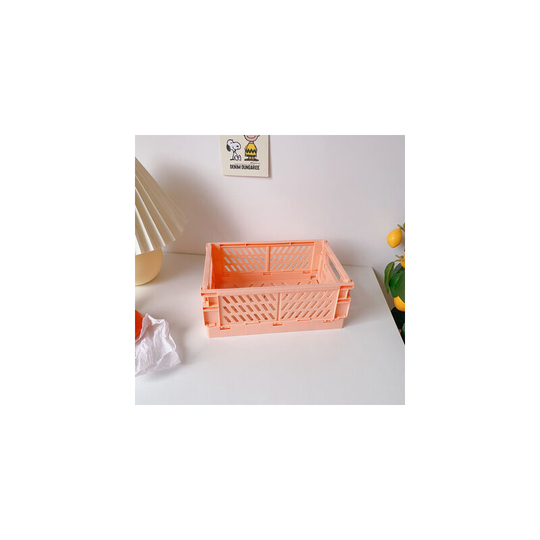 Folding plastic crate - Foldable storage box - For documents, toys, clothes and shopping Powdered shrimp