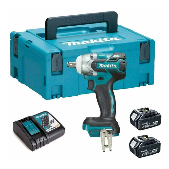 DTW285RMJ Cordless 18V lxt Brushless 1/2' Impact Wrench Kit With 2 x 4Ah Batteries, Charger And Carry Case - Makita