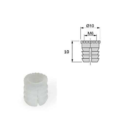 20x Furniture Connector Accessories Tool Plastic Pre-inserted Nut clear 10x10mm