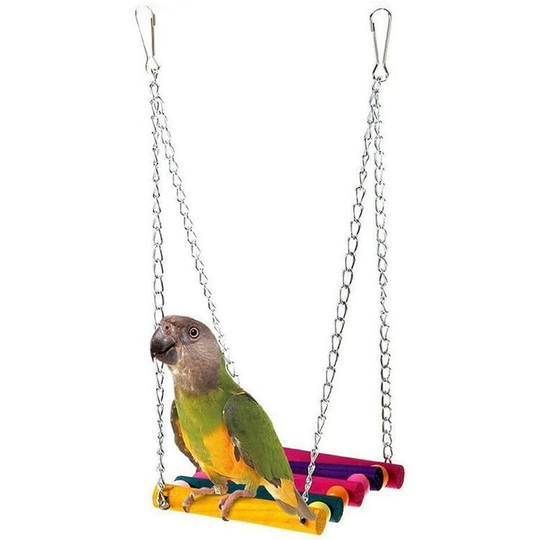 Pet Bird Parrot Budgie Cockatiel Cage Hammock Swing Hanging Toy Accessories