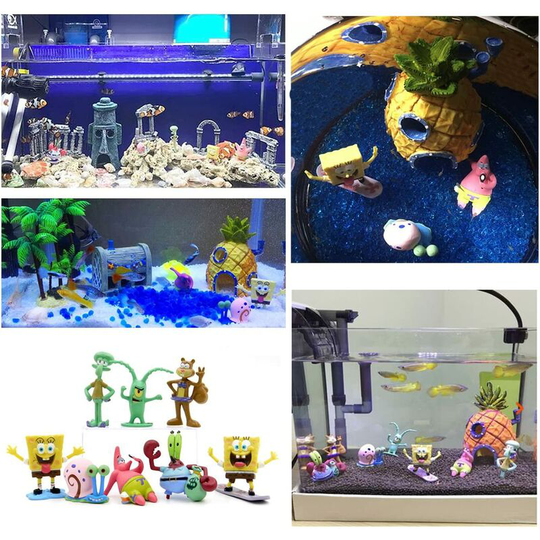 Set of 11 aquarium decorations - Spongebob Squarepants