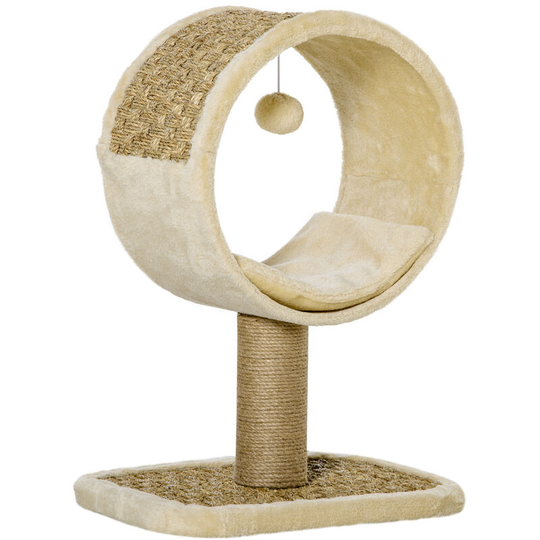 Cat tree Tower Kitten Furniture Activity Center w/ Scratching Post Toy - Brown - Pawhut