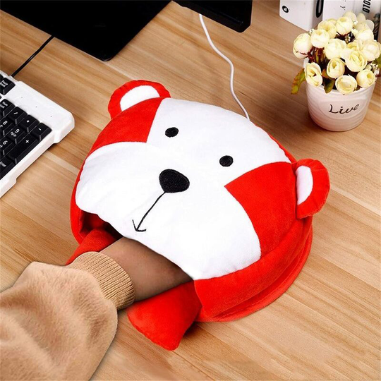 Usb Heated Mouse Pad - Heating Mouse Cover Keep Your Hands Warm in Winter - Mouse Hand Warmer with Wristguard - Office Supplies Warmer - Soft Plush