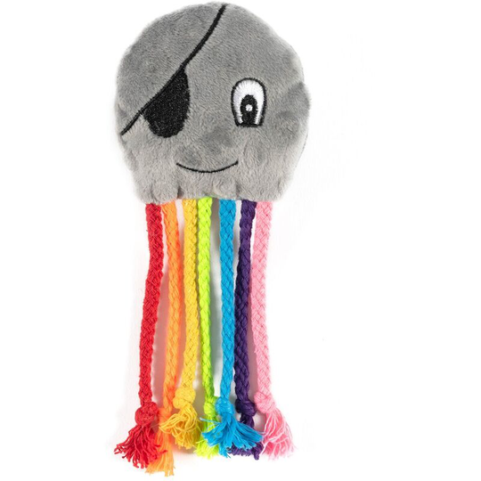 Ancol Octopus Plush Dog Toy (One Size) (Grey/Multicoloured) - Grey/Multicoloured