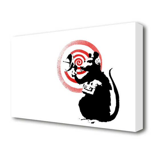 Radar Rat 1 by Banksy - Wrapped Canvas Graphic Art Print
