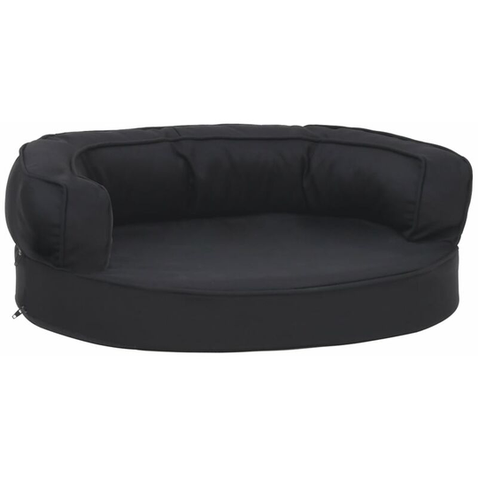 Ergonomic Dog Bed Mattress 60x42 cm Linen Look Black Vidaxl Black