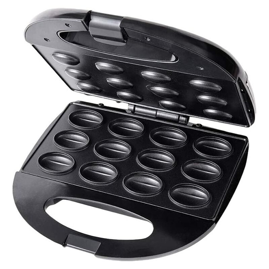 12 Electric Walnut Waffle Maker, Multifunctional Household Fruit Dryer, Pine Nut Maker, Peanut, Hazelnut Maker (Black)