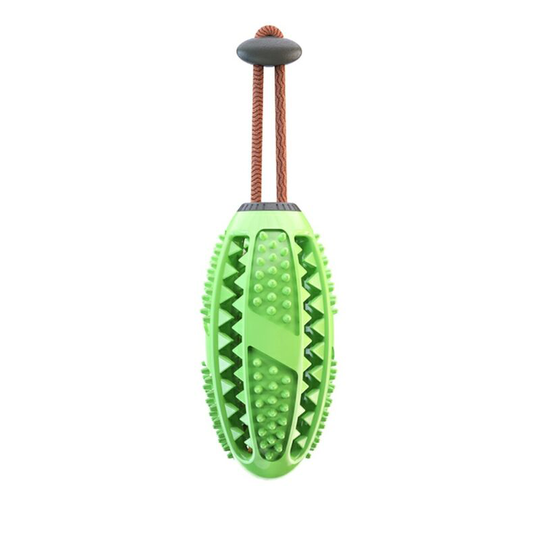 Dog Toothbrush Stick, Chew Toy, Puppy Training Ball Dental Care Teeth Cleaning Non-Toxic Bite-Resistant Natural Rubber (green)