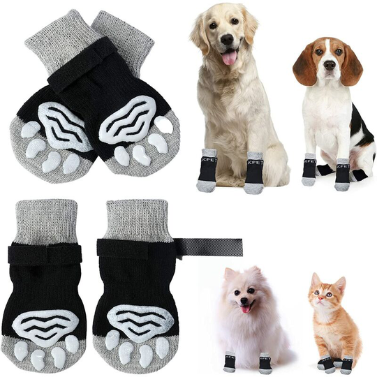 Dog Socks Anti-Slip Claw Protection Dog Boots, Dog Socks, Traction Control, Indoor Wear, Suitable for Small to Extra Large Dogs and Cats S Size