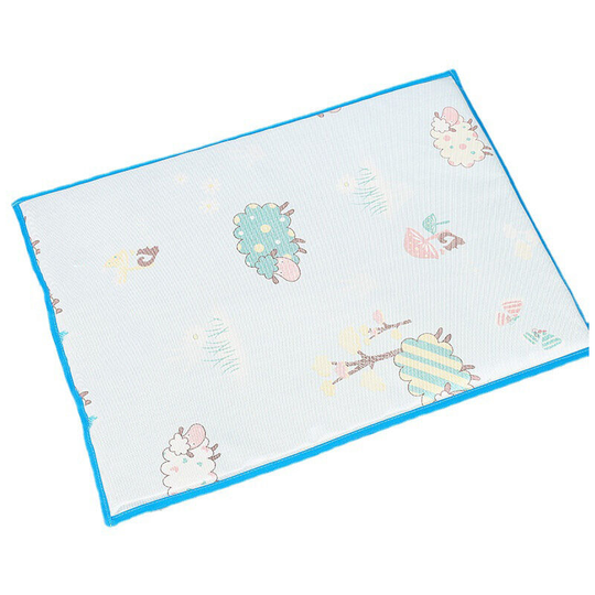 Dog bed pet ice pad ice silk fabric four seasons available heat dissipation and breathable cat bed cooling pad pet dog pad 80*58 blue 1 piece