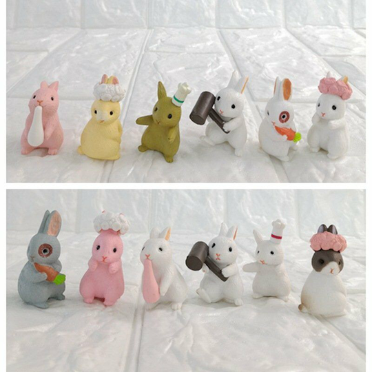 Benobby Kids - Mini Rabbit Decoration - Rabbit Figurines, Rabbit Garden Decoration Miniature Animal Ornaments Fairy Garden Figurines Bonsai Micro
