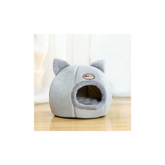 Muff - Pet Tent Cave Bed for Cats/Small Dogs Velvet Self-Warming 2-in-1 Cat Tent/Kitten Bed/Cat Hut with Removable Washable Cushion Comfortable Pet