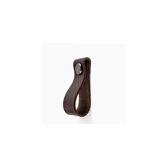 MUFF Nordic Cabinet Leather Handles - 2 Pcs Vegetable Tanned Leather Drawer Handles black nut head