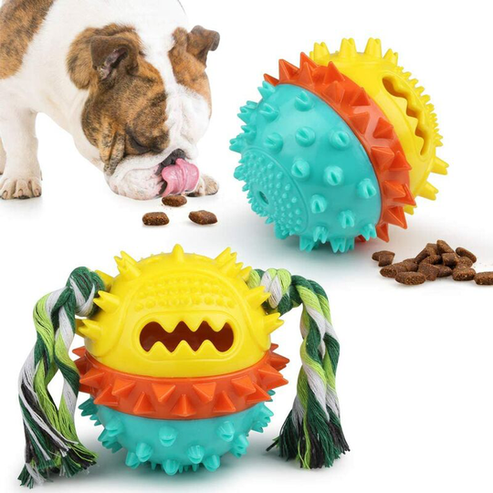 Briday - Interactive Dog Chew Toys, iq Treat Ball Dog Food Dispenser for Aggressive Chewers Large Medium Breed, Indestructible Bouncing Puzzle Toy