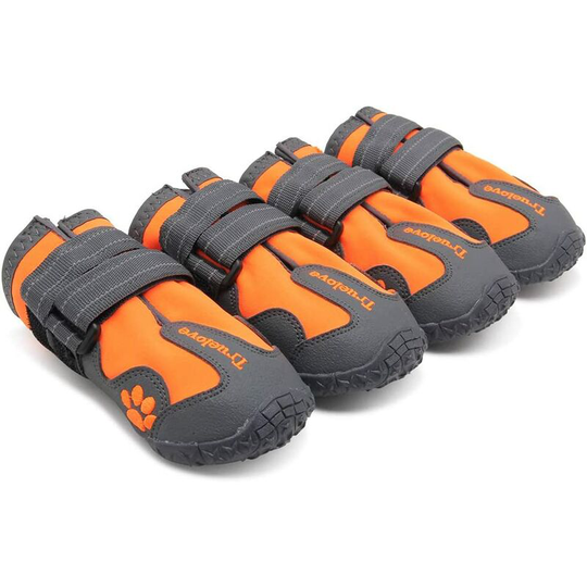 Dog Boots Waterproof Dog Shoes with Best Reflective Straps for Small Medium Large Dog Outdoor,Orange(#5)