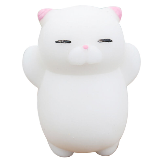 Asupermall - White Cat Colorful Adorable Cute Animal Hand Wrist Squeezing Fidget Toys Squishy Mini Stress Relief Squeeze Doll Slow Risng Venting