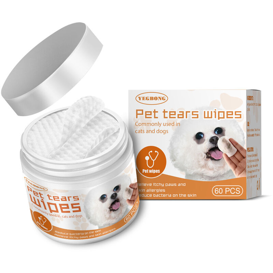 Eye Cleaning Wipes for Dogs and Cats - 60 Pieces of Cleaning Dog Wipes - Tear Stain Remover - Dog Wipes for Dogs and Cats and Rabbits and Pets