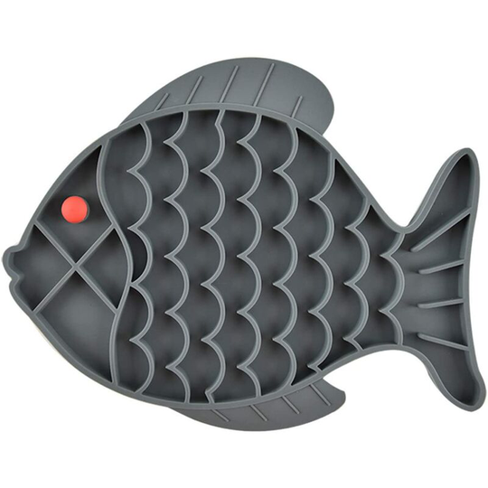 Fish-Shaped Cat Slow Feeder Pet Lick Mat Cat Puzzle Feeder for Dogs & Cats, Fun Alternative to Slow Feeder Cat Bowl, iq Treat Mat, Anxiety Relief