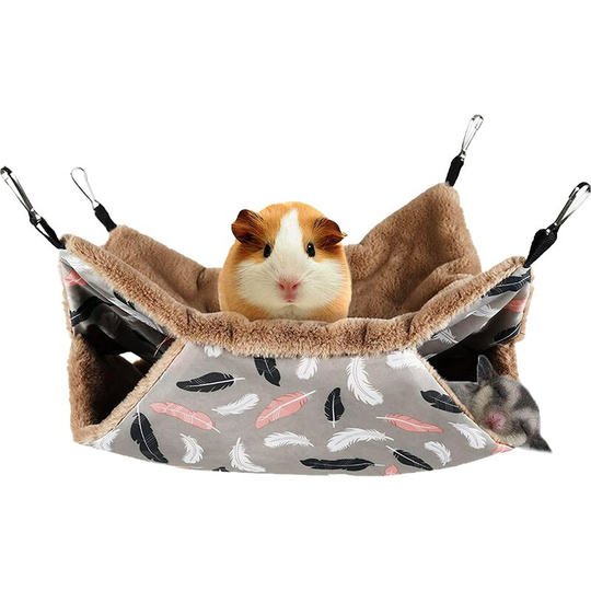 Langray - Small Pet Cage Hammock, Hanging Bed for Small Animals Pet Cage Hammock Accessories Bedding for Chinchilla Parrot Sugar Glider Ferrets Rat