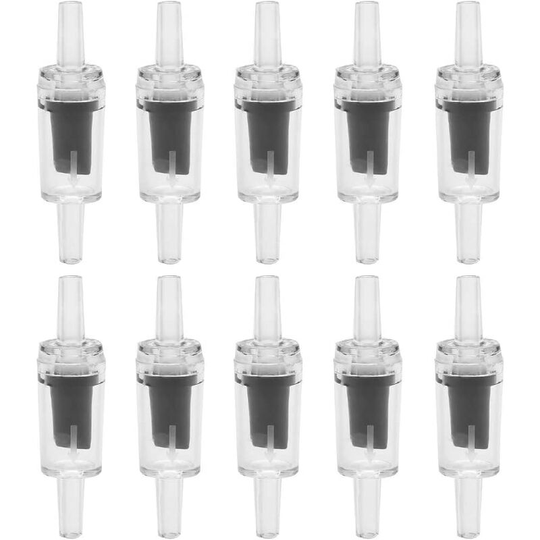 10Pcs Aquarium Air Pump Check Valves One Way Check Valve Aquarium Fish Tank Oxygen Air Pump Check Valve(Black)