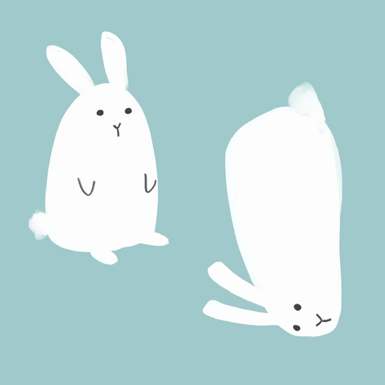 Simple Staring Bunnies - Wrapped Canvas Graphic Art