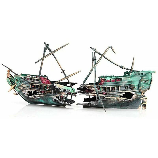 Broken Pirate Ship Wreck for Aquarium Decoration - Landscaping Decor Accessory