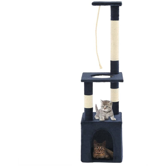 Cat Tree with Sisal Scratching Posts 109 cm Dark Blue VDTD07162 - Topdeal