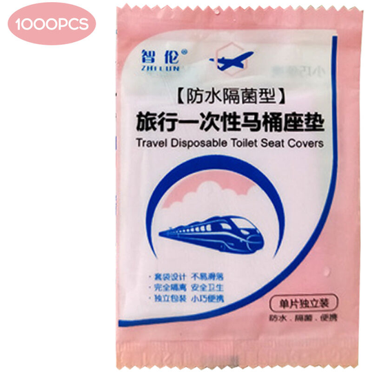 Lifcausal - Portable Disposable Toilet Seat Cover Waterproof Anti-Dust Single Chip Packaging Travel Toilet Seat Cover Pink